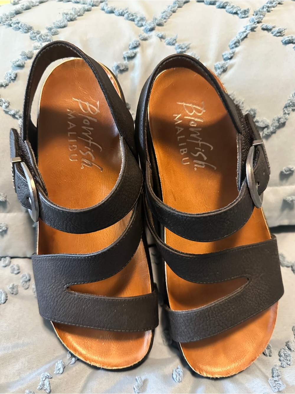 Blowfish Black Triple-Strap Women's Slingback Sandals